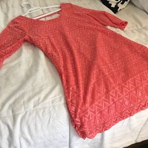 Fresh of LA Coral “Lace” Dress